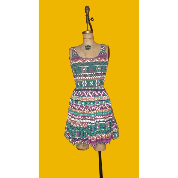 1980s-1990s FREDERICKS of HOLLYWOOD Patio South West Style Dress. S-M - Picture 2 of 10